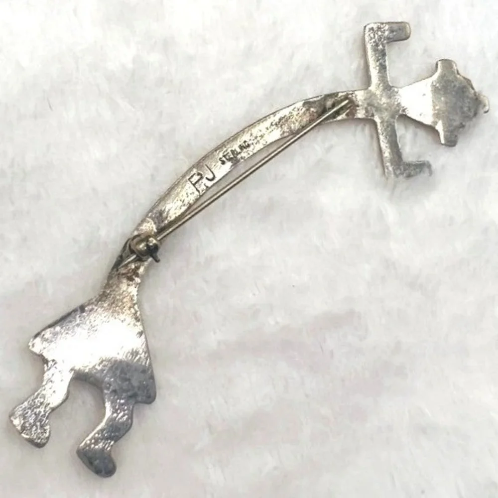 Vintage Sterling Silver Kachina Kokopelli Brooch Felix Joe Rainbowy Yei 3.5